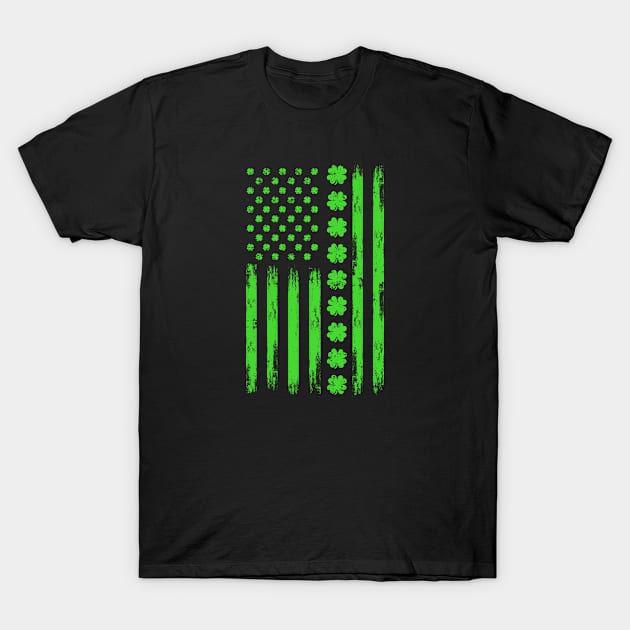 Irish American Shamrock Flag St Patricks Paddy Patty Day T-Shirt by Shaniya Abernathy